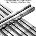 TINMARDA Metal Chopsticks Reusable 5 Pairs Stainless Steel Chopsticks Dishwasher Safe Square Lightweight Non-Slip Chop Sticks Present Set (Silver)