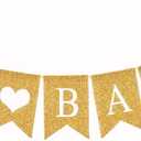 Oh Baby Banner - Prestrung Oh Baby Sign, Golden Baby Shower/Gender Reveal Party Decorations