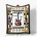 Guitar Throw Blanket Music Soft Warm Cozy Blankets Fuzzy Plush Guitar Fleece Blanket for Couch Bed Sofa Home Decor 40''X50''