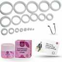 Phimosis Stretching Rings (20 Rings Set) with Fore-Stretch Cream, Tool, and 'How to Use' Booklet, White, 3,4,5,6,8,10,12....38mm