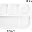TOPZEA 4 Pack Divided Dinner Trays, Ceramic Serving Platter Dinner Plates with 4 Compartments Partition Fast Food Lunch Tray for Portion Control, Fondue Plates with Vinegar Sauce Dish