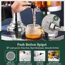 4 Gal Beverage Dispenser, Drink Dispensers for Parties, Hot Cold Drink Dispenser with Ice Container and Stainless Steel Drip Trays for Parties Buffet Catering Cold Drinks and Beer