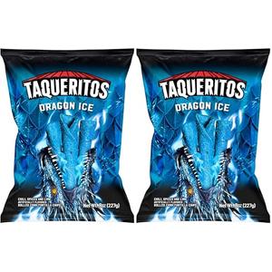 Taqueritos Dragon Ice, Spicy Rolled Corn Tortilla Chips, 8 oz (Pack of 8) By APR 25/2026