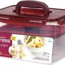 LockandLock Press Plate Leakproof Airtight Pickle Kimchi Container 4.5L / 152oz BPA Free One Handle Clear Body Maintain Fresher Taste