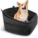 Dog Car Seat for Small Medium Sized Dogs & Cats – Booster Seat with Safety Belt, Non-Slip Bottom, Washable Bed, Storage Pockets – Pet Car Seat for Dogs/ Puppy Cats Under 5-35 lbs (Black)