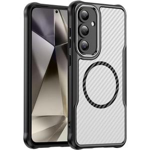 Magnetic Case for Samsung Galaxy S24 FE Compatible with MagSafe, Translucent Matte Anti-Fingerprint Back Slim Shockproof Protection Phone Case for Samsung Galaxy S24 FE 5G (Black)