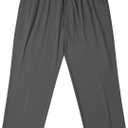 LETAOTAO Mens Big and Tall Full Elastic Waist Pants Stretch Slacks with Zipper Fly and Pockets XL