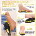 OrthoComfoot Work Boot Insoles for Men Standing All-Day: 240+LBS Heavy Duty High Arch Support Inserts, Pain Relief for Plantar Fasciitis, Anti Fatigue, Orthopedic No Trimming Need Soles,Size 10 Men