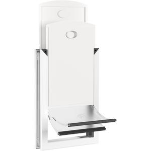 [RESCUMASCER] Aluminum Large Dog Door for Exterior Door, Doggie Door with 2 Sliding Lock Panels, Weatherproof Dog Door for Dogs up to 80LBs (White)