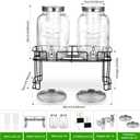 2 Pack1 Gallon Glass Drink Dispensers For Parties .Beverage Dispenser,Glass Drink Dispenser With Stand And Spigot (Plastic Spigot)