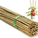 SWANGSA 75 Pack 5Ft (57.5inch) Garden Bamboo Stakes for Plant Support, Garden Poles for Tomatoes, Beans, Flowers, Potted, Indoor and Outdoor Climbing Plants