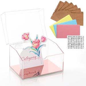 3x5 Rose Gold Index Card Organizer Recipe Card Box Acrylic Flash Card Holder Index Card Box with Mirro Base 150 Ruled Lined Index Cards 30 Kraft Dividers Stickers For Holds 400 Note Cards Office 3x5 Rose Gold Index Card Organizer Recipe Card Box Acrylic Flash Card Holder Index Card Box with Mirro Base 150 Ruled Lined Index Cards 30 Kraft Dividers Stickers For Holds 400 Note Cards Office