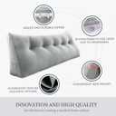 BNCKTRD Bed Wedge Headboard Pillow Queen Bedrest Reading Pillow, F-Gray