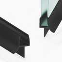 2PCS Shower Door Bottom Seal Strip, Black PVC, 39" Length, Fits 10mm Thick Glass, Prevents Leaks & Water Damage, Easy Installation, No Adhesive Required (Black, 39in for 3/8"(10mm) Door)