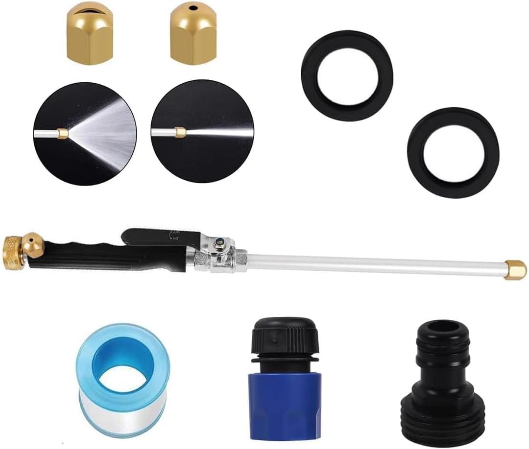 3 x Jet Nozzle 2-in-1 High Pressure Power Washer Jet High Pressure Power Washer Wand for Garden Hose, with 2 Nozzles and Quick Connectors Black
