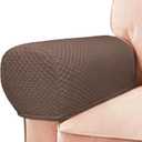 Roytub Stretch Couch Arm Covers, Breathable Armrest Cover for Sofas and Chairs Armrest Cover Keep Home Clean, Scratch-Resistant Sofa Arm Covers Protect and Decorate Your Sofa(Large, Chocolate, 2 PCS)