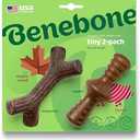 Benebone 2-Pack Maplestick/Zaggler Durable Dog Chew Toys, Real Bacon, Real Maplewood, Made in USA, Tiny, Extra Small, Brown