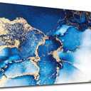 Abstract Blue Gold White Ocean Canvas Wall Art Modern Coastal Sea Pictures Wall Decor Nature Landscape Painting Artwork for Living Room Bedroom Kitchen Office Wall Decoration Ready to Hang 20" x 40" (40L" x 20W", Abstract Blue Ocean)