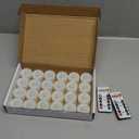 Homemory 24pcs Flameless LED Tea Lights with Remote & Timer, 400+Hours Realistic Flickering Battery Candles for Seasonal, Tabletop, and Centerpieces Decor (Cool White Glow, White Base)
