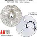 36W 6.4" Dimmable LED Light Engine Retrofit Kit for Ceiling Fan Light Replacement LED Board Panel,3 Color Temperature Memory Function,ETL Listed
