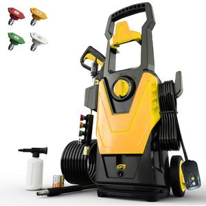 4500PSI PowerWasher with 4 Quick Connect Nozzles, Foam Cannon for Car, Lane, Patio Cleaning