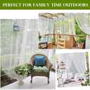 RYB HOME 2 Panels Garden Netting Size Adjustable Porch Screen Mesh Outdoor Curtains Lightweight Mosquito Curtains for Patio Gazebo Pool Hut Bug Netting, White, 59 inches Wide x 108 inches Long