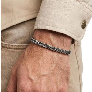 Galis Chain Bracelets For Men - Premium Stainless Steel, Silver, Gold Plated Non Tarnish - Mens Jewelry, Stylish Gifts For Him (7.5 Inches)