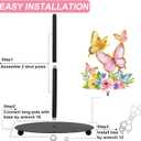 Whaline Spring Summer Paper Towel Holder Colorful Butterfly Floral Large Metal Towel Holder Countertop Roll Stand Organizer for Home Party Kitchen Bathroom Decor Accessories