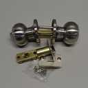 CML Hardware Keyed Entry Door Knob Set, Entrance Door Lock in Solid Stainless Steel for Exterior and Interior, Round Ball Handle, 1 Pack