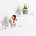 FEMELI 2 PCS 6" Acrylic Floating Shelves, Clear Shelf for Display, Plant, Perfume, Book in Bedroom Living Room Office, 5mm Thick Wall-Mounted Acrylic Shelves for Wall