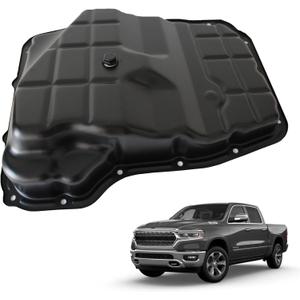 AUCERAMIC 265-870 Transmission Oil Pan with Drain Plug for Ram Dodge Jeep | for 2011-2018 Ram 1500 2500 3500 Dakota, Dodge Dakota Durango, Jeep Commander Grand Cherokee 265870 4736676AA