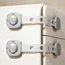 Door Locks for Kids Safety Child Safety Cabinet Drawer Door Refrigerator Lock Latches Adjustable Strap,3M Adhesive No Screws & Magnets Multi-Purpose for Furniture Kitchen Ovens Toilet Seats. (2 Pack)