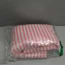 Mindsoft Pink Striped Ruffled Tablecloth 60 x 120 Inches Cotton Linen Rectangle Striped Table Cloth Classic Farmhouse Vintage Table Cover Decorative Pattern for Holiday Party
