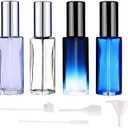 4-Pack Glass Perfume Spray Bottles - Refillable Travel Size Perfume Atomizer, Portable Leak-Proof Cologne Sprayer Kit with Funnel & Pipette for Toiletries Accessories, Small