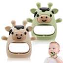 2 Pack Baby Teething Toys 0-6 6-12 Months, Adjustable Anti Dropping Wrist Teething Mittens, Food Grade Silicone Baby Chew Toys for Sucking Needs Teether for Newborns Infants Teething Relief