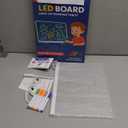 LED Doodle Glow Note Board 13.7"X10"  Light Up Acrylic Dry Erase Message Drawing with 7 Colors, Dynamic Modes, 7 Pens, Invisible Stands, Hanging Kit  Fun Whiteboard for Home, Office, Kitchen