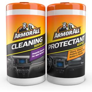 Armor All Car Cleaning Wipes and Protectant Wipes, Interior Car Wipes -50 Count (Pack of 2)