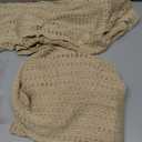 Imily Bela Women's Summer 2 Piece Swimsuit Cover up Crochet Knit Cardigan Tops Long Pants Set Bathing Suit Beach Outfit, Medium, Light Khaki