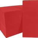 100 Pack Linen-Feel Red Napkins Disposable Guest Paper Valentines Red Hand Towels for Bathroom Soft Absorbent Dinner Paper Napkins Everyday Kitchen Cocktail Party Wedding