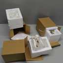 Thyle Set of 3 Halloween Statues See Speak Hear No Evil Skeleton Figurines Realistic Skull Decorations for Home Haunted House Halloween Party Decor Favors Shelf Accessories (Bone White)