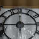 1st owned Large Wall Clock Metal Retro Roman Numeral Clock, Modern Round Wall Clocks Almost Silent, Easy to Read for Living Room/Home/Kitchen/Bedroom/Office/School Decor (Black, 24 Inch)