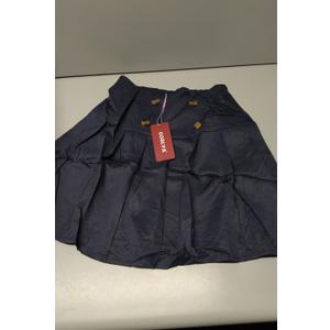 GORLYA Girls School Uniform Woven High Waist Button Front Skater Tennis Pleated Hem Short Skirt 6-14Y(GOR1234,14Y,Navy)