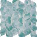 5 Sheets Ivy Glass Mosaic,Leaf Tile Mosaic for Kitchen Backsplash,Leaf Shape Mosaic for Home Dcor