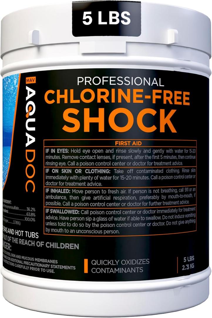 Aquadoc Non-Chlorine Spa Shock for Hot Tub - Chlorine Free Treatment & Enhanced Shock to Assist Bromine - Suitable Oxidizer - 5lbs