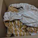 JELLYMONI 100% Cotton Bed Sheets Set  Wide Rust and White Stripes, King Size, Soft Bedding with Deep Pocket Fitted Sheet, Flat Sheet & Pillowcases (1606)