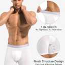 Men's Breathable Modal Boxer Briefs 3/6 Pack (White, S)