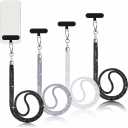 Flutesan 4 Pcs Glitter Phone Lanyard Bling Cell Phone Lanyard with 4 Transparent Pads for Woman