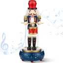 Jetec Nutcracker Music Box Wooden Nutcracker Soldier Toy Handmade Nutcracker Figures Christmas Nutcrackers Soldiers Wind up Musical Box Clockwork Christmas Music Box for Gift Home Decor (Retro Style)