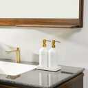 Prus Waso Gold Soap Dispenser Bathroom Set, Hand and Lotion Dispenser with Stainless Steel Pump, Perfect for Modern Bathroom Decor. (Gold)