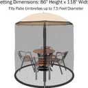 Mosquito Net for Patio Umbrellas - Bug Screen for 7.5ft Umbrella to Keep Out Insects - Zippered Mesh Cover with Weighted Bottom by Pure Garden